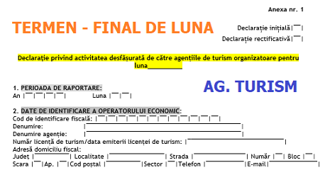 Declarație privind activitatea desfășurata de către agențiile de turism organizatoare – detalii termen, model și informații utile (2019)