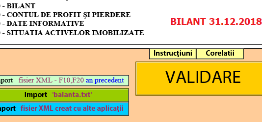 Corelații în bilanț/situații financiare la 31.12.2018 – pentru entități mari și mijlocii, entități mici și microentități (info)