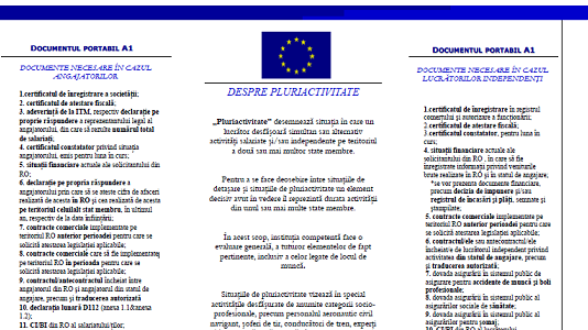 Documentul Portabil A1 – documente necesare în cazul lucrătorilor independenți (oficial – 2019)