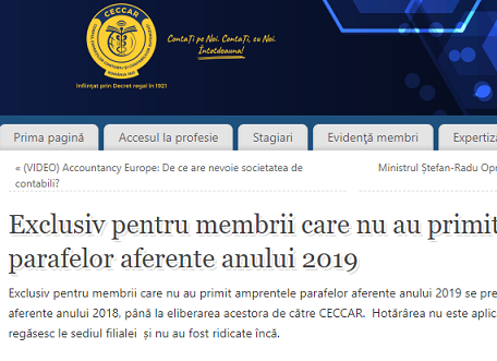 CECCAR – exclusiv pentru membrii care nu au primit amprentele parafelor aferente anului 2019