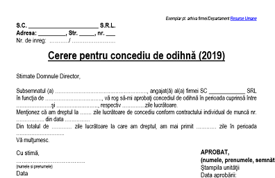 Model cerere concediu fara plata pentru formare profesionala