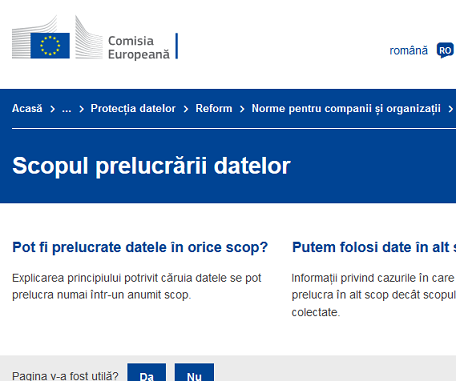 GDPR (scopul prelucrării datelor) – pot fi prelucrate datele în orice scop, putem folosi date în alt scop ?