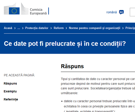 Principiile GDPR – ce date pot fi prelucrate și în ce condiții (info, exemplu, referințe)