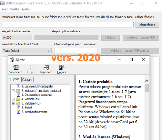 DUKIntegrator (2020) – ANAF a actualizat programul la versiunea nr. 1.4.17.3.3 (feb. 2020) – necesar la A4200
