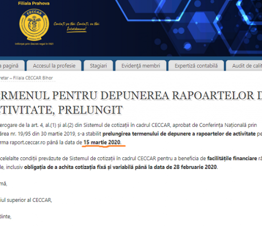 ULTIMA ORĂ – CECCAR prelungește termenul de depunere a rapoartelor de activitate