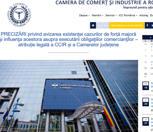 CCIR – avizarea existenței cazurilor de forță majoră (reguli generale martie 2020, documente necesare, etc.)