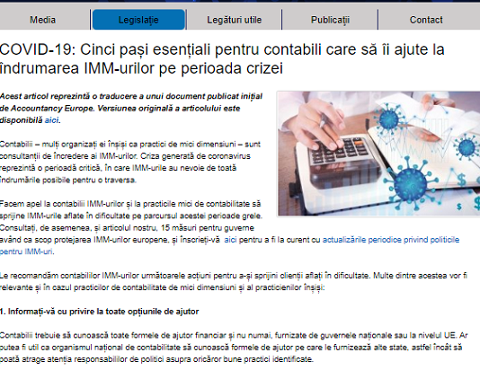 CECCAR – cinci pași esențiali pentru CONTABILI, care să îi ajute la îndrumarea IMM-urilor pe perioada crizei
