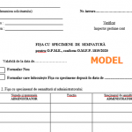 Fişa cu specimene de semnătură – model pentru O.P.M.E. (conform OMFP 1819/2020)