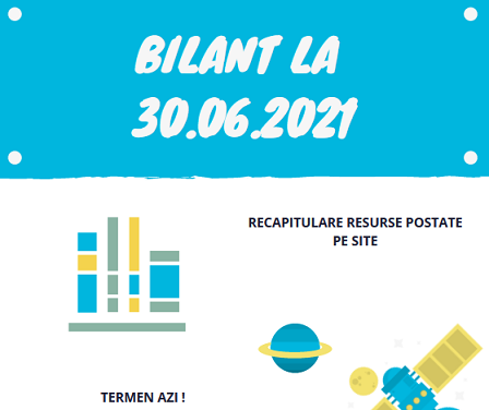 ATENȚIE – termenul pentru bilanțul/raportarea la 30.06.2021 este astăzi (recapitulare resurse utile pentru depunerea corectă)