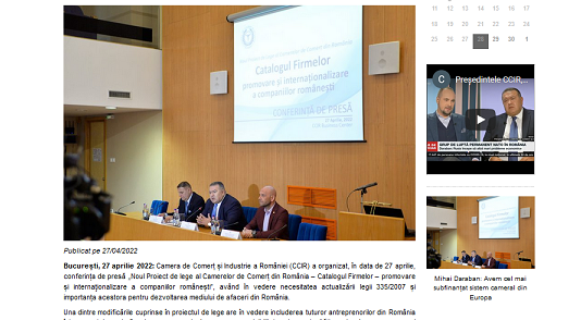 CCIR – contribuția firmelor nu reprezintă o taxă, este modul prin care mediul de afaceri se poate autopromova …