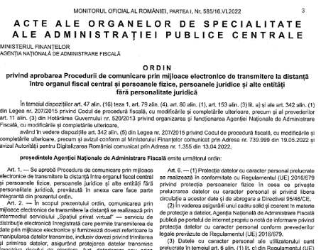 Procedură comunicare la distanță (SPV) – ce a adus nou OPANAF nr. 1090/2022 (precizări oficiale)