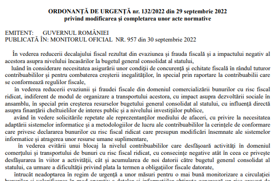 Modificări Sistem RO e-Transport – ce noutăți a adus OUG nr. 132/2022 (oficial)