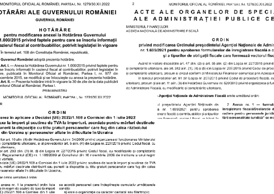 De week-end …. diverse modificări fiscale survenite in ultima perioada (precizări oficiale ANAF)