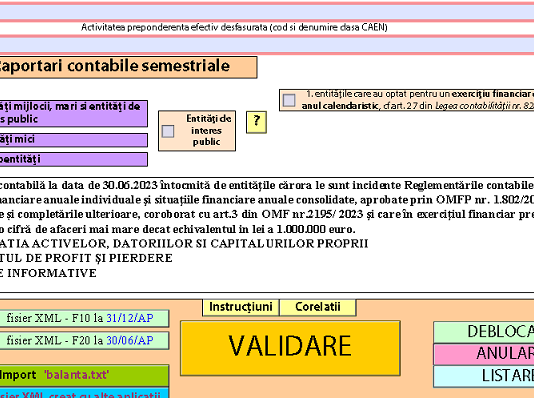 Ce date se trec în raportarea (bilanțul) din 30.06.2023, dacă la 30.06.2022 nu s-a făcut raportare contabilă – UTIL