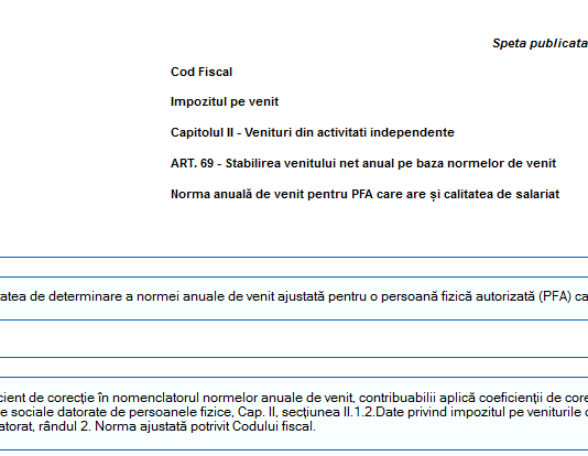 Norma anuală de venit pentru PFA care are și calitatea de salariat – răspuns oficial de la ANAF (D 212)