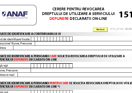 ANAF (oficial) – revocarea accesului la serviciul de depunere on-line a declarațiilor fiscale