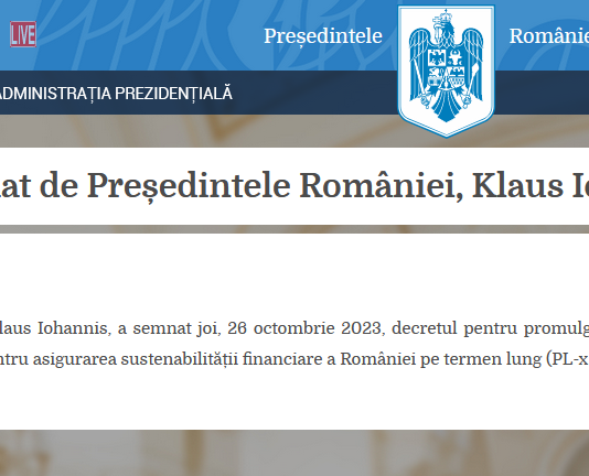 NEWS – Președintele României a semnat decretul pentru promulgarea Legii privind unele măsuri fiscal bugetare. TEXTUL FINAL …