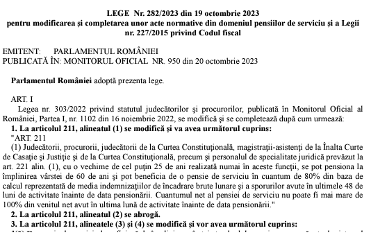 Legea nr. 282/2023 – modificare impozitare pensii (precizări oficiale de la ANAF)