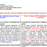 ANAF – modificări aduse Legii nr. 207/2015 privind Codul de Procedură Fiscală de Legea nr. 296/2023 (tabel comparativ)