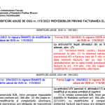 ANAF (oficial) – modificări aduse Legii nr. 296/2023 de OUG nr. 115/2023, la Articolul LIX „Raportarea facturilor în sistemul național RO E-factura”