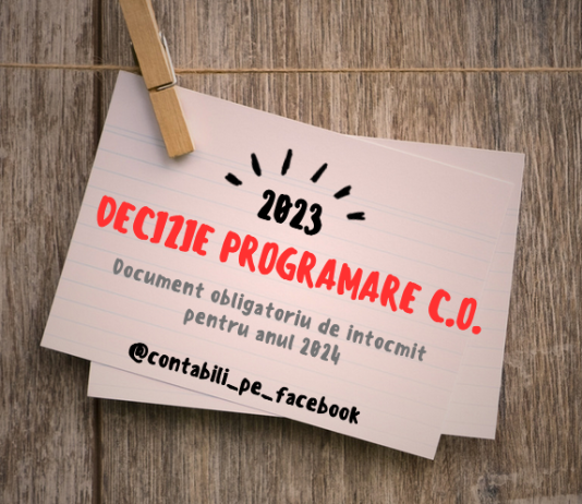Decizie internă privind programarea (planificarea) concediilor de odihnă pe anul 2024 – gratuit, editabil și actualizat (model nou)