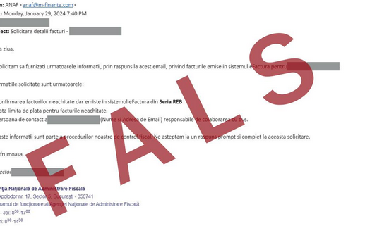 ATENTIE – o serie nouă de mesaje false în numele ANAF, cu miză pe sistemul RO e-Factura ANAF
