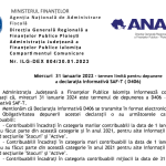 ANAF – miercuri 31 ianuarie 2024, termen limită pentru depunere a declarația informativă SAF-T (D406)