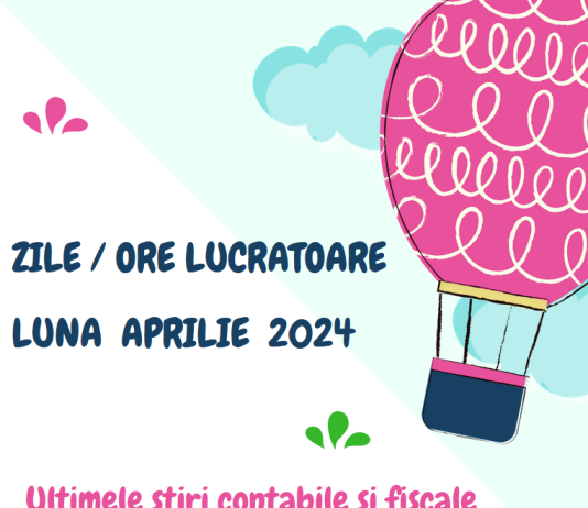Care este numărul de zile lucrătoare (și ore) pentru luna APRILIE 2024 – pentru CIM cu normă întreagă sau CIM cu timp parțial (util)