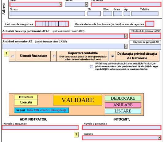 S1075-S1076 – Declaratia privind situatia de trezorerie la ONG (PDF inteligent oficial ANAF)
