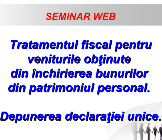 Tratamentul fiscal pentru veniturile obţinute din închirierea bunurilor din patrimoniul personal – material nou ANAF