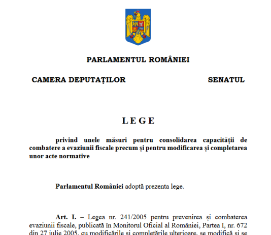 Legea nr. 126/2024 – noi infracțiuni de evaziune fiscală (nereținerea impozitelor și/sau contribuțiilor, evidențiere operațiuni fictive/nereale, folosirea cu rea-credință a RO e-Factura, etc.)