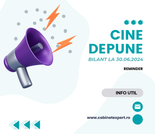 Și în anul 2024, depun bilanț la 30.06, numai entitățile cu cifra de afaceri mai mare de 1.000.000 euro – reminder