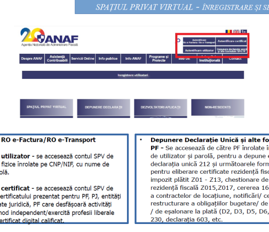 SPAȚIUL PRIVAT VIRTUAL (2024) – ÎNREGISTRARE ȘI SERVICII OFERITE (material oficial seminar ANAF)