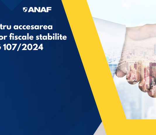 ANAF (oficial) – ghid pentru accesarea facilitatilor fiscale stabilite prin OUG nr. 107/2024