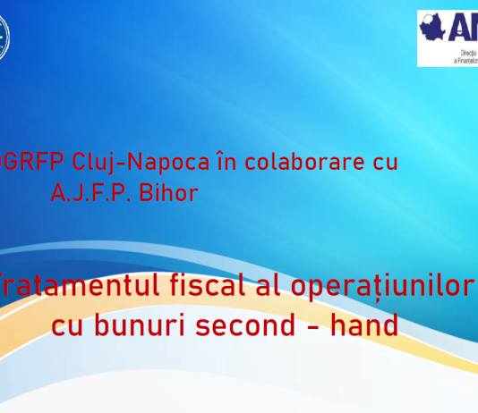ANAF (material oficial 2024) – tratamentul fiscal al operațiunilor cu bunuri second-hand