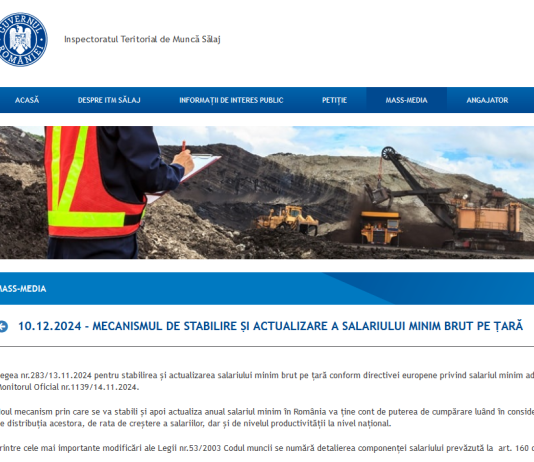 ITM (oficial) – mecanismul de stabilire și actualizare a salariului minim brut pe țară