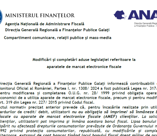 Clarificări ANAF (2025) – modificări și completări aduse legislației referitoare la aparatele de marcat electronice fiscale