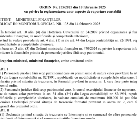 Raportare ONG privind sponsorizările – care sunt modificările aduse de OMF nr. 255/2025 (oficial)