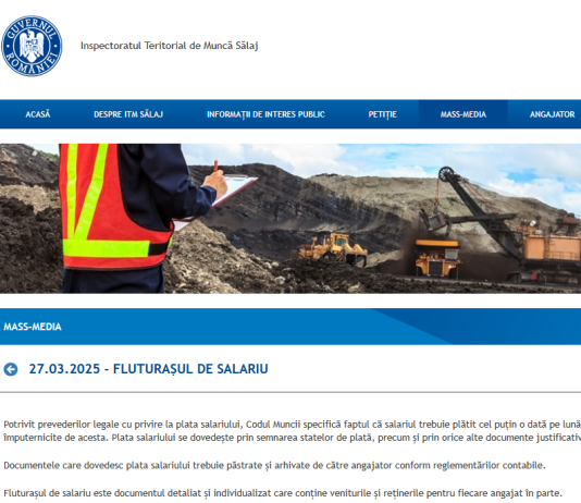 Fluturașul de salariu – INFORMATII ACTUALIZATE 2025 (oficial)