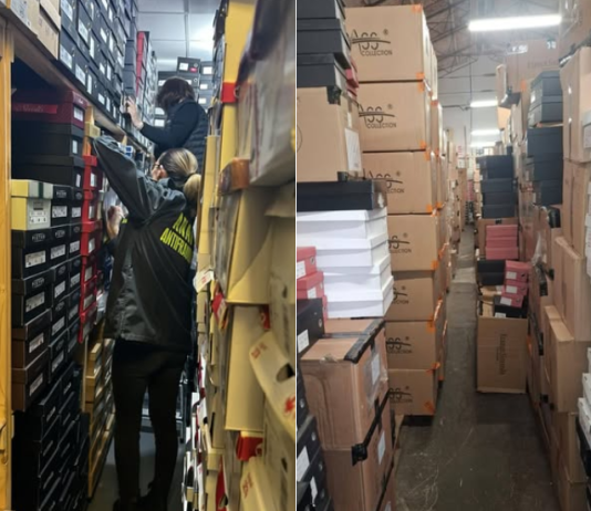 ANAF – 25.000 de perechi de pantofi confiscate de inspectorii DRAF Oradea (in urma inventarierii stocurilor din depozit)