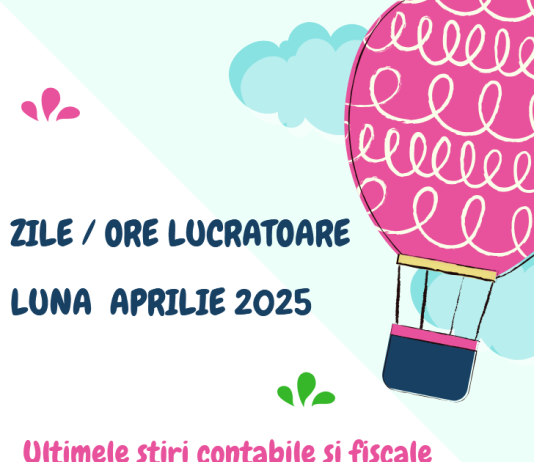 Care este numărul de zile lucrătoare (și ore) pentru luna APRILIE 2025 – pentru CIM cu normă întreagă sau CIM cu timp parțial (util)