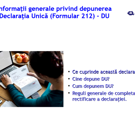 ANAF – completarea si depunerea Declaraţiei Unice 2024-2025 pentru veniturile din investiții şi venituri din alte surse