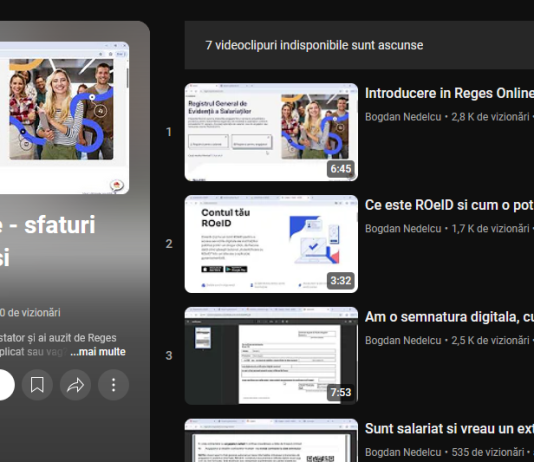 ITM (oficial) – canal pe YouTUBE cu videoclipuri privind REGES-ONLINE