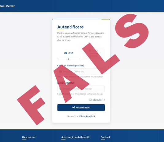 NEWS – atenționare privind un site fals care imită identitatea ANAF (tentativă de phishing)