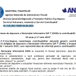 ANAF (nou) – termene de depunere a Declarației informative SAF-T (D406) la contribuabilii mici: 30 iunie și 31 iulie 2025