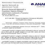 Joi 31 iulie 2025 – termenul de depunere a Formularului 406 (SAF-T) pentru contribuabilii mari și mijlocii