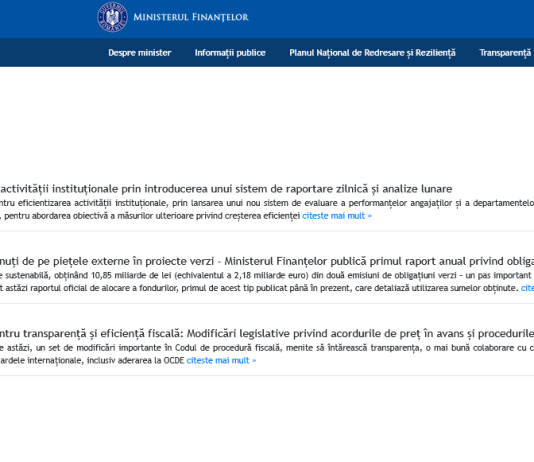 NEWS – Ministrul Finanțelor impune eficientizarea activității instituționale prin introducerea unui sistem de raportare zilnică și analize lunare
