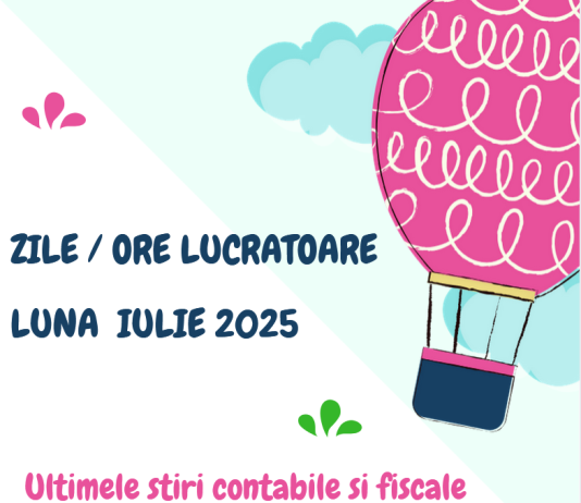 Care este numărul de zile lucrătoare (și ore) pentru luna IULIE 2025 – pentru CIM cu normă întreagă sau CIM cu timp parțial (util)