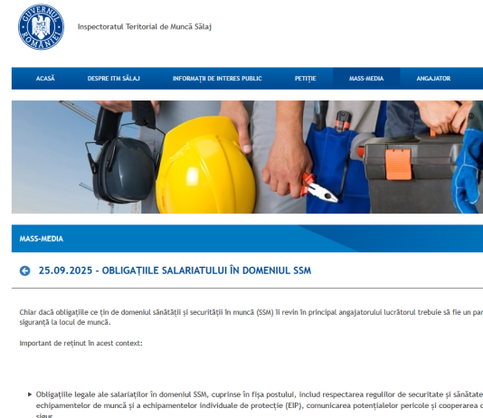 Obligațiile salariatului în domeniul SSM – informatii oficiale ITM (actualizate 2025)