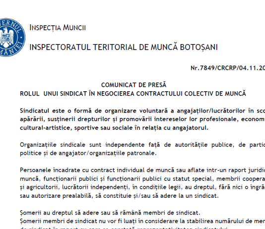 ITM (oficial 2025) – rolul unui sindicat în negocierea contractului colectiv de muncă